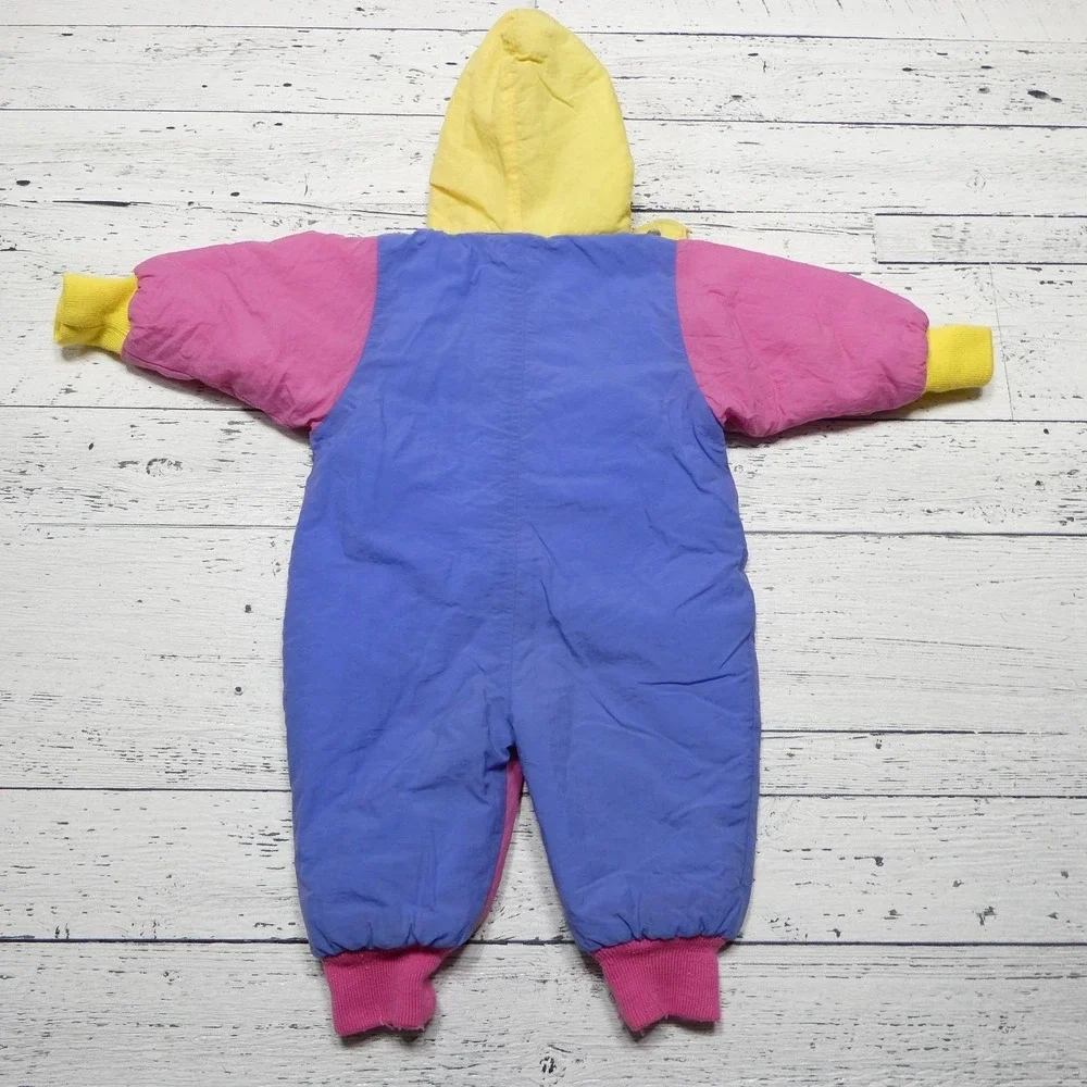 Vintage Gymboree Snowsuit Baby‎ Girls Newborn Multicolor Hooded Puffer Winter